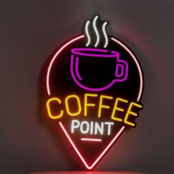 Customize coffee Wall Decor Neon Black Backsplash