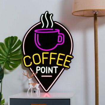 Customize coffee Wall Decor Neon Black Backsplash