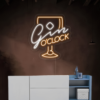 Elegant Wine Glass Neon Light