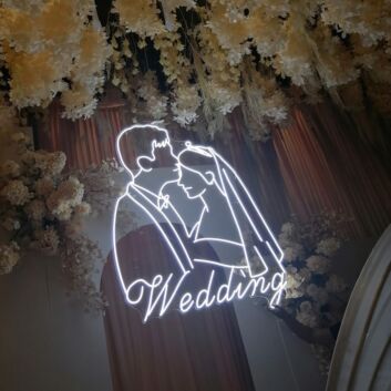 Customize Groom Kissing Bride's Forehead Style 3 Neon Light