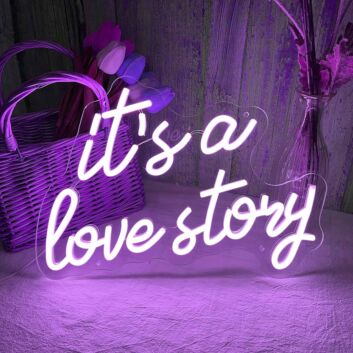 It&#039;s a Love Story Wedding Neon Light