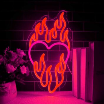 Burning Love Heart Neon Sign