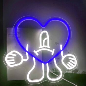 Abstract Figure with Heart Neon Light