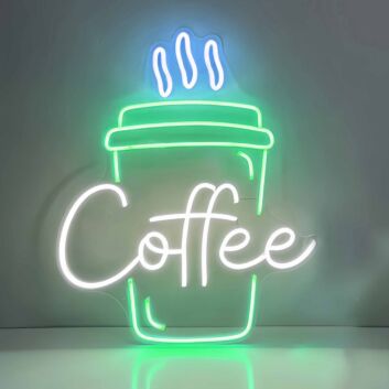 Customize Portable Handheld Coffee Cup Neon Sign