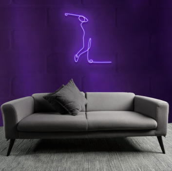 Golfing Action Neon Sign