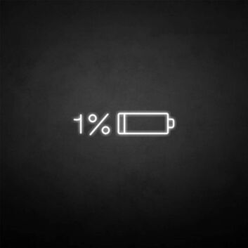 &#39;Battery out&#39; neon sign