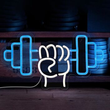 Gym Hand Holding Dumbbell Style 1 Neon Sign