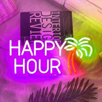 HAPPY HOUR Holiday Celebration Neon Sign