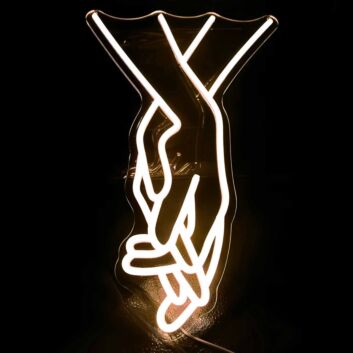 Happiness Hand in Hand Wedding Neon Sign