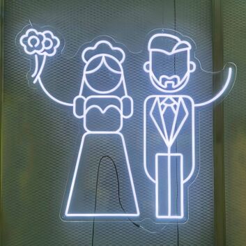 Abstract Couple Wedding Neon Sign