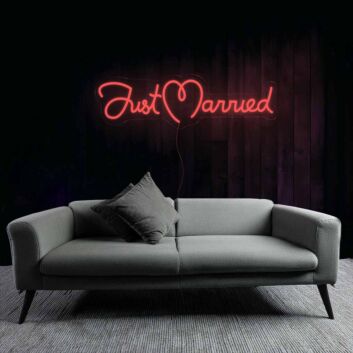Just Married Wedding Celebration Neon Sign