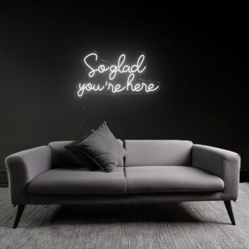 Warm Welcome So Glad You're Here Neon Sign