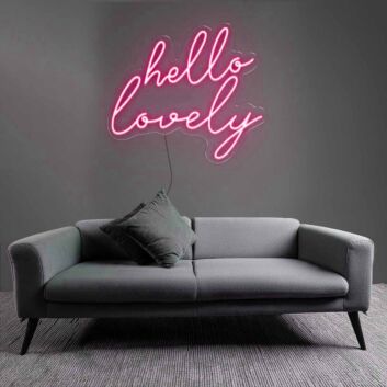 Charming Hello Lovely LED Neon Sign