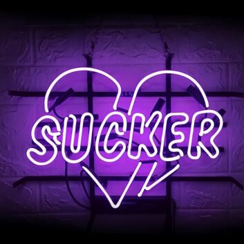 SUCKER Heart-shaped Fun Iron Frame Neon Sign