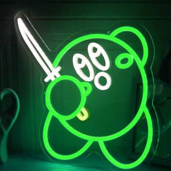 Kirby with a Katana Sword LED Neon Light