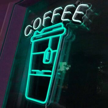 Customize Handheld Coffee Cup Coffee Shop Neon Sign