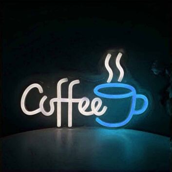 Customize Minimalist Coffee Cup Neon Sign