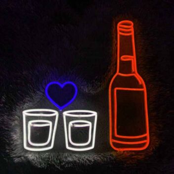 Beer Mug Heart Cheers Neon Sign