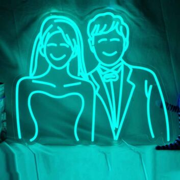 Abstract Couple Wedding Neon Sign
