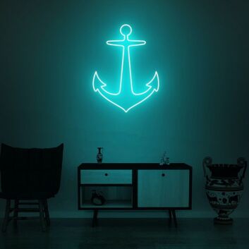 Nautical Anchor Neon Sign for Maritime Themed Stores and Homes