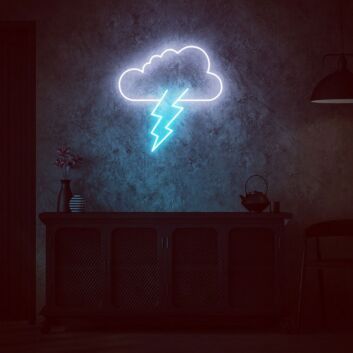 Thunderbolt Lightning Cloud Bolt Neon Sign for Dynamic Ambiances