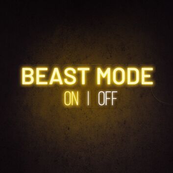 Beast Mode Activated Neon Sign for Gyms and Motivational Spaces