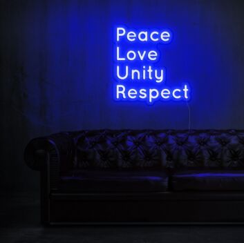 Peace Love Unity Respect Plur Neon Sign for Positive and Peaceful Spaces