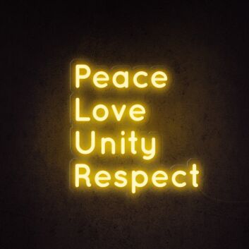 Peace Love Unity Respect Plur Neon Sign for Positive and Peaceful Spaces