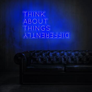 Think About Things Differently Neon Sign for Inspirational and Motivational Spaces