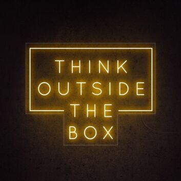 Think Outside The Box Neon Sign for Inspirational and Creative Spaces