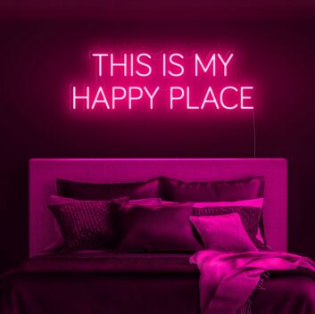 This Is My Happy Place Neon Sign for Personal and Cozy Spaces