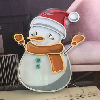 Snowman Neon Sign for Festive and Fun Spaces