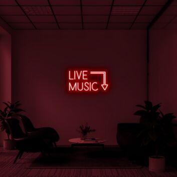 Live Music Neon Sign for Music Lovers and Venues