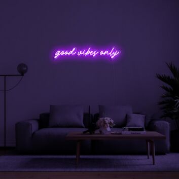 Good Vibes Only Neon Sign for Positive and Happy Spaces