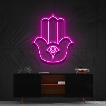 Hamsa Neon Sign for Protection and Positive Energy