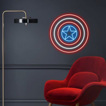 Captain America Neon Sign for Superhero Fans