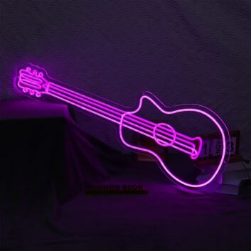 Guitar Neon Sign for Music Lovers and Studios