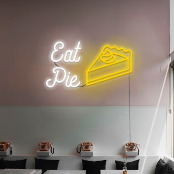 Eat Pie Neon Sign for Bakeries and Dining Areas