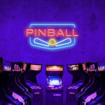 Pinball Neon Sign for Gamers and Entertainment Spaces