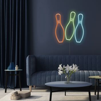 Bowling Pins Neon Sign for Bowling Alleys and Fun Spaces