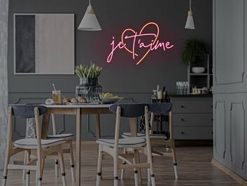 Je T'aime Neon Sign for Romantic and Loving Spaces