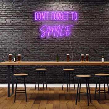 Don&#039;t Forget To Smile Neon Sign for Positive and Happy Spaces