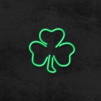 Clover Neon Sign for Luck and Positive Decor