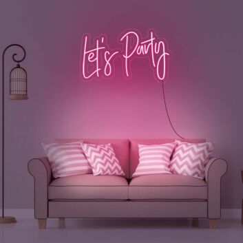 Let's Party Neon Sign for Fun and Celebratory Spaces