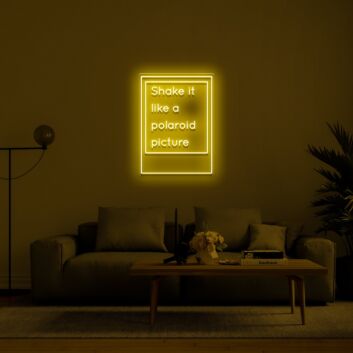Shake It Like A Polaroid Picture Neon Sign v2 for Fun and Playful Spaces