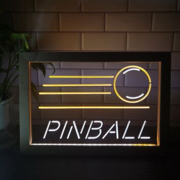 Pinball Game Frame Dual LED Neon Sign for Gaming and Fun Spaces
