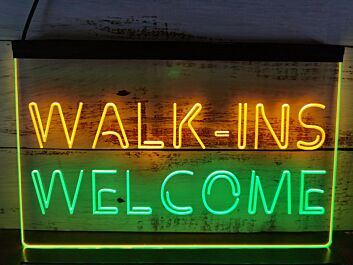 Walk Ins Welcome Open Beauty Massage Dual LED Neon Sign for Beauty and Massage Parlors