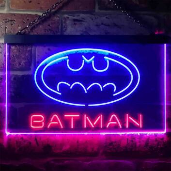 Batman Hero Dual LED Neon Sign for Superhero Fans