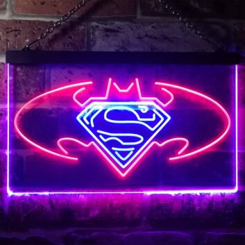 Batman vs Superman Hero Dual LED Neon Sign for Superhero Fans
