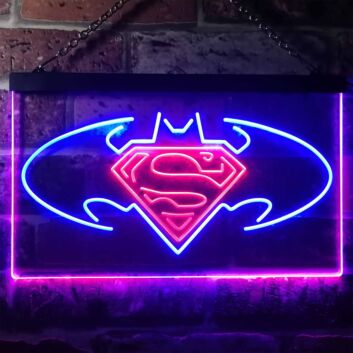 Batman vs Superman Hero Dual LED Neon Sign for Superhero Fans